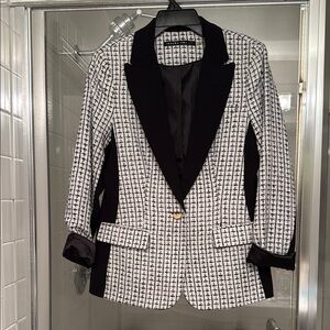 Ivanka Trump Black and White Sport Coat with Houndstooth Pattern
